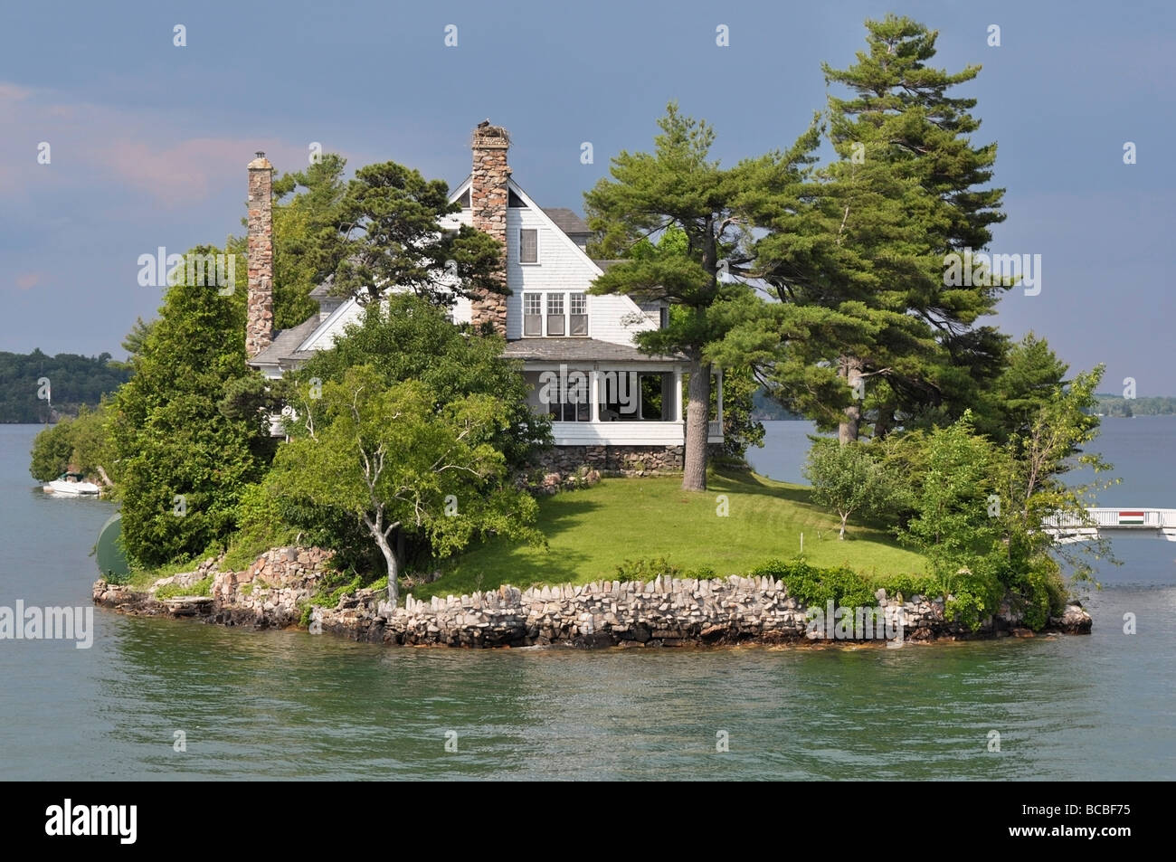 House on one of the 1000 Islands, Ontario, Canada Stock Photo