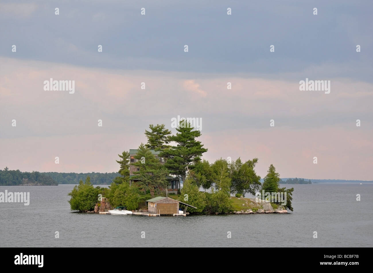 House on one of the 1000 Islands, Ontario, Canada Stock Photo