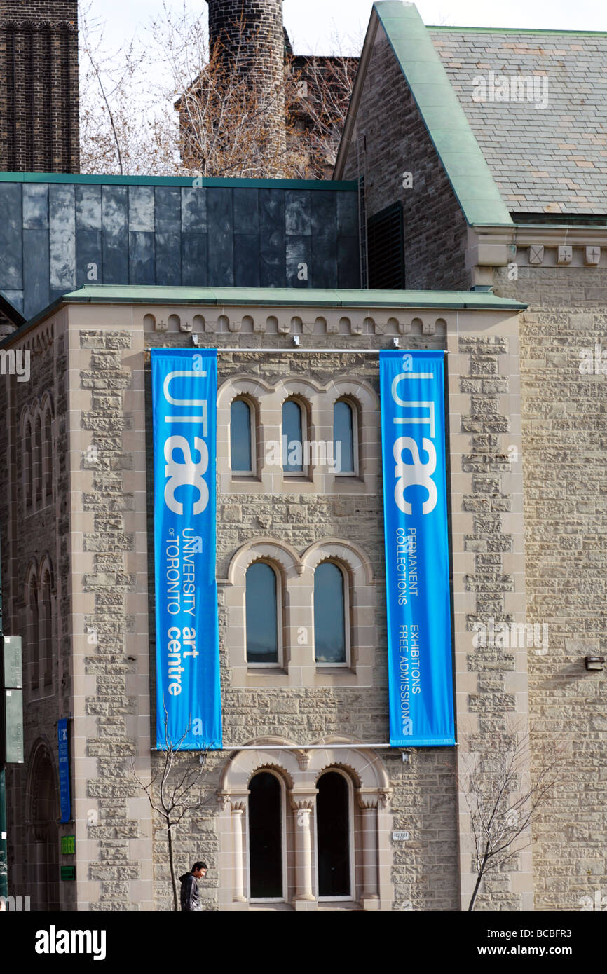Art Centre of University of Toronto with banner advertising its permanent collections Stock Photo