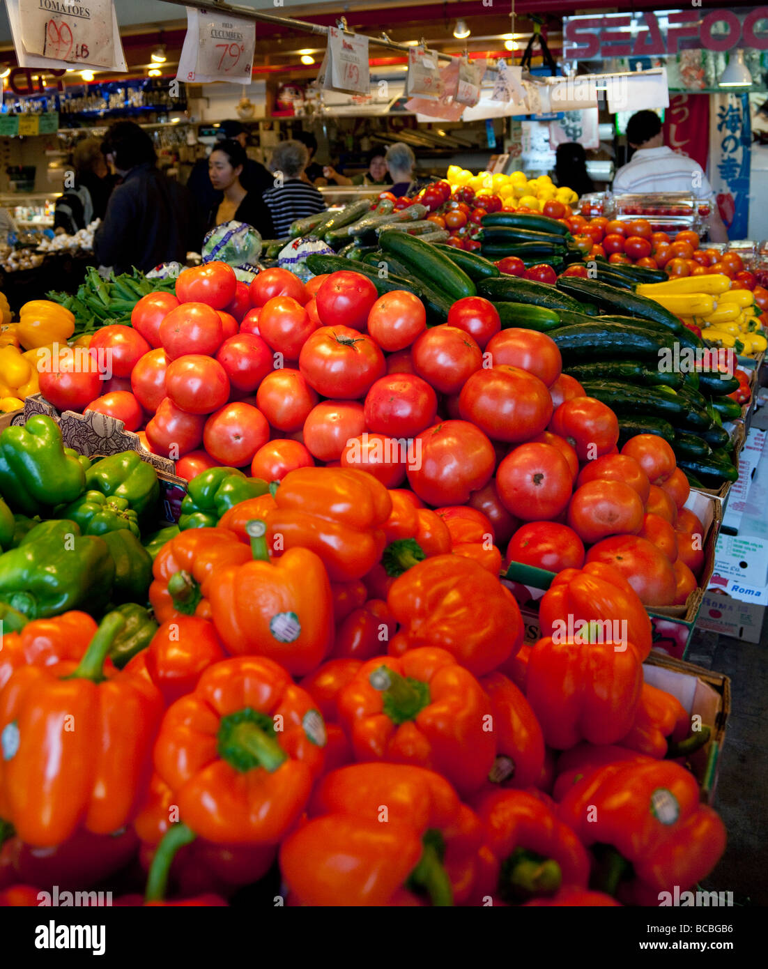 produce on sale at the Granville Public Market, Granville Island