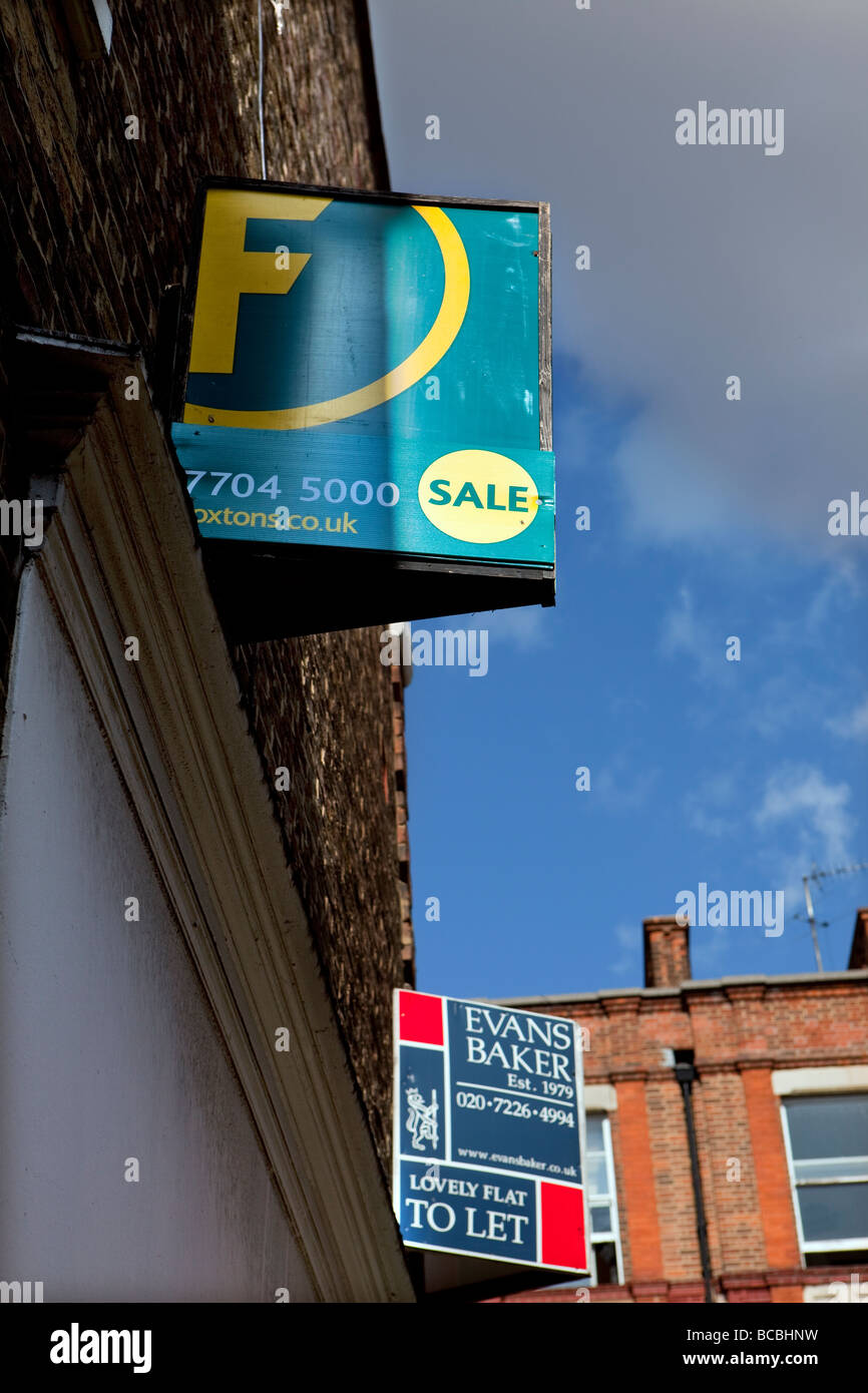 Foxton Estate Agent For Sale Signs Stock Photo Alamy