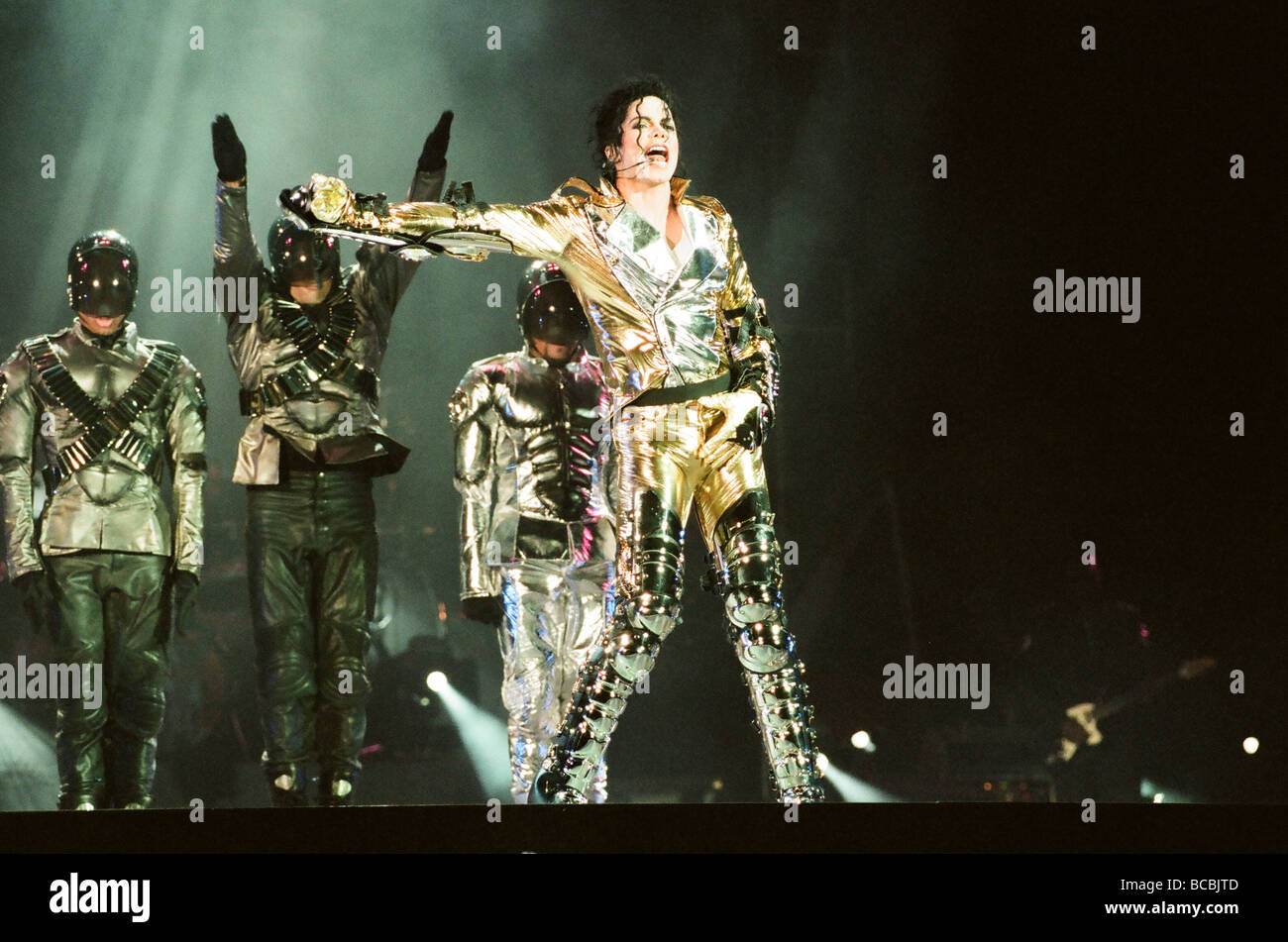 Michael Jackson seen here on stage in Prague 8th September 1996 Stock Photo