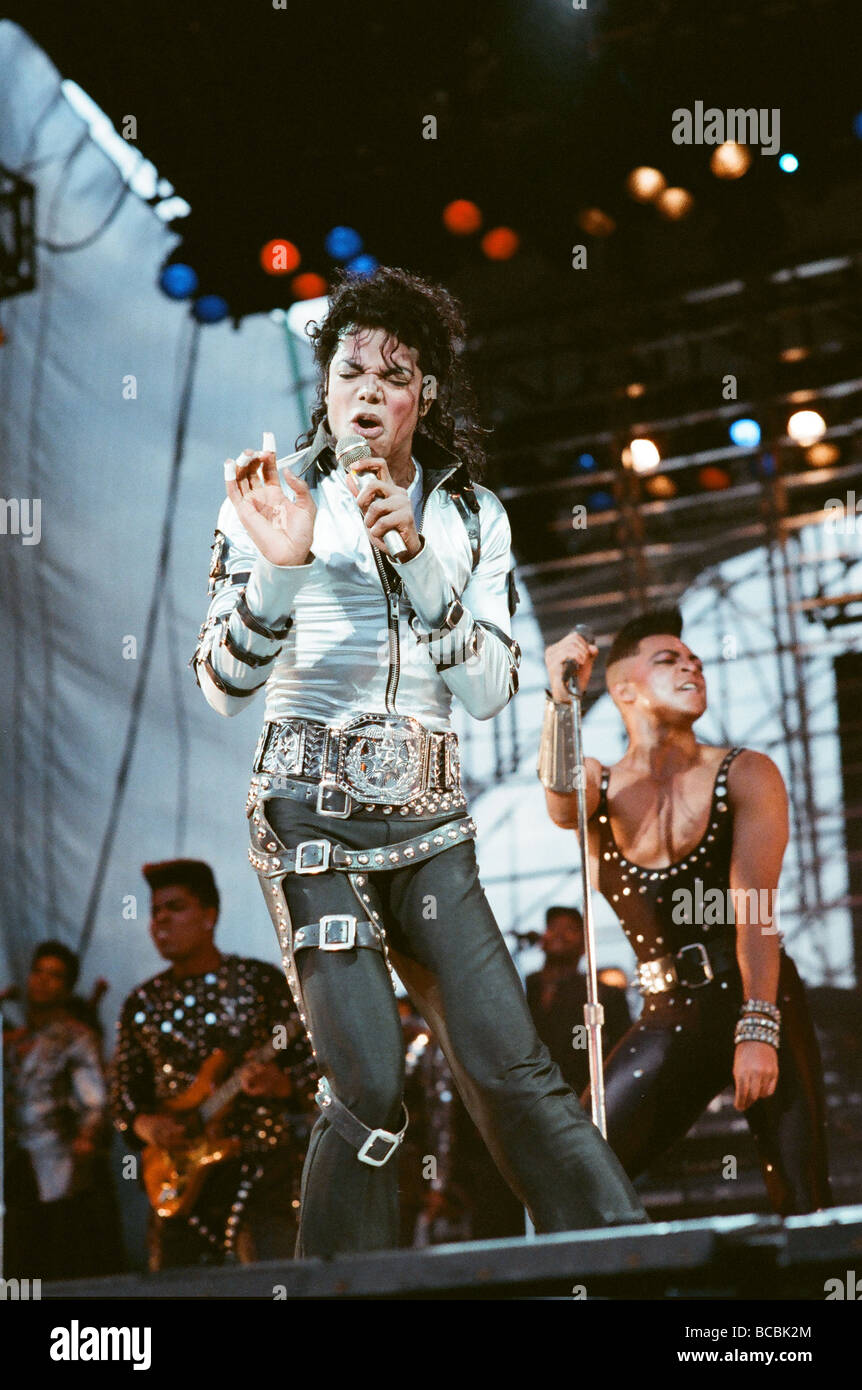 Michael Jackson seen here in concert at Roundhay Park 29th July 1988 Stock Photo