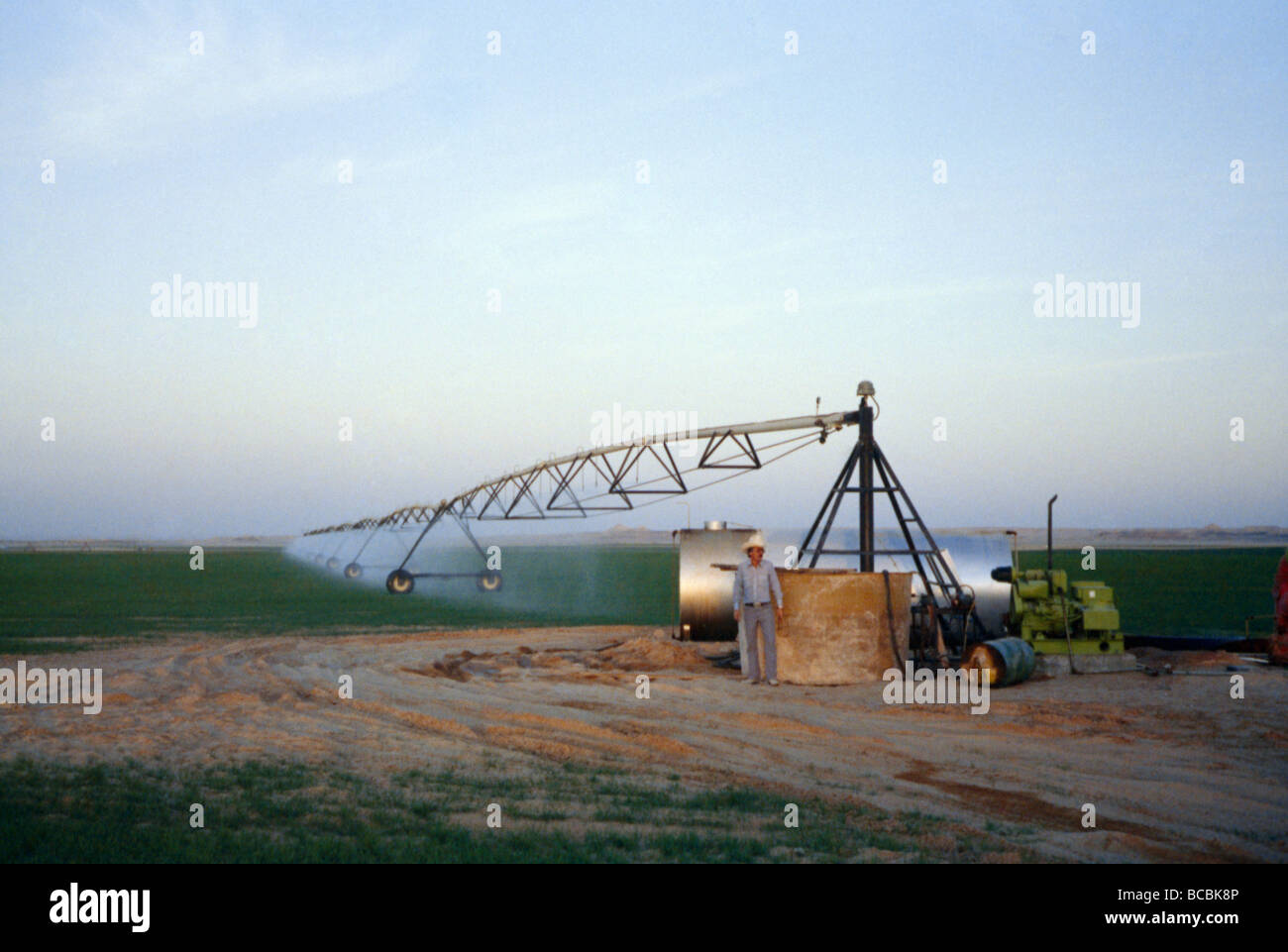 Saudi Arabia Pivot Pump Station Al Kharj Stock Photo