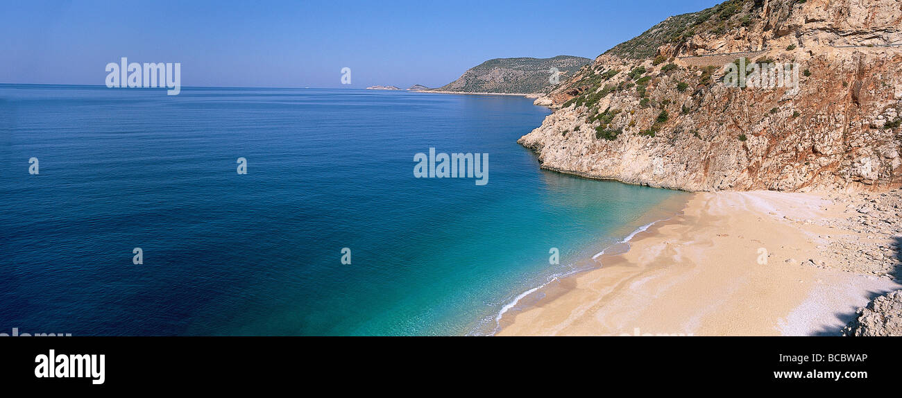 Turkey, Mediterranean region, Turquoise Coast, Lycia, Kalkan, Kaputas beach Stock Photo