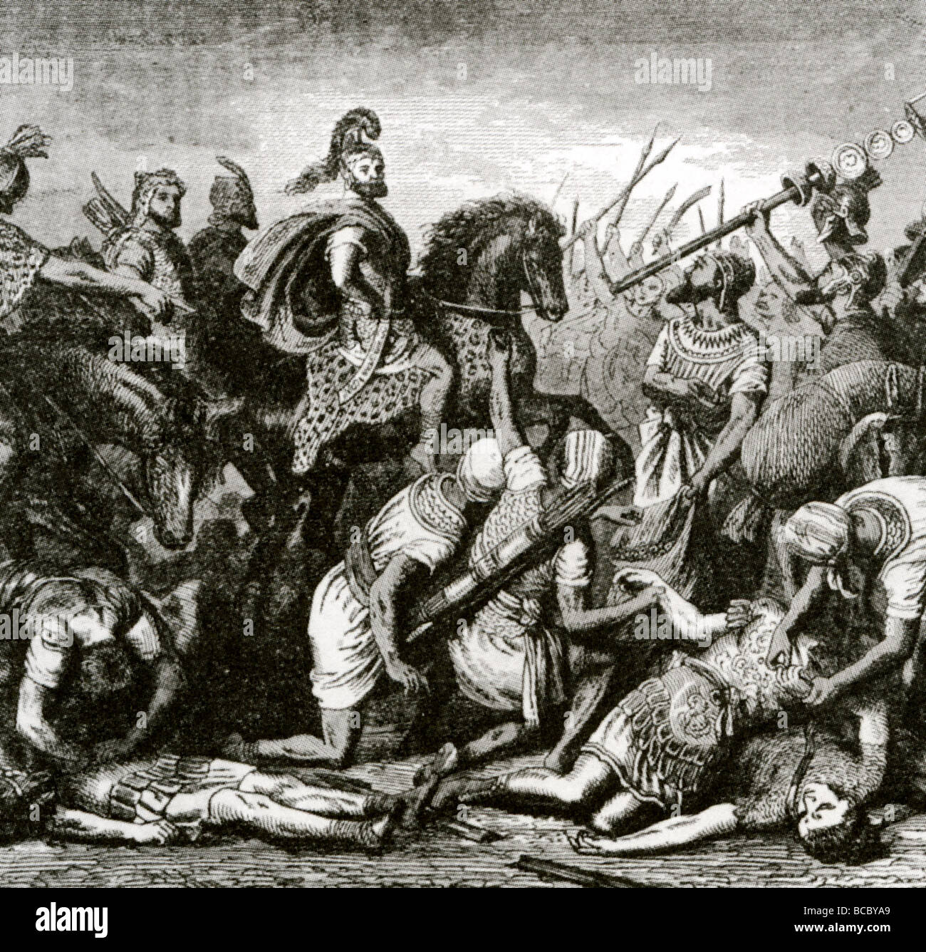 BATTLE OF CANNAE 216BC in which Hannibal inflicted a bloody defeat on the Roman army Stock Photo