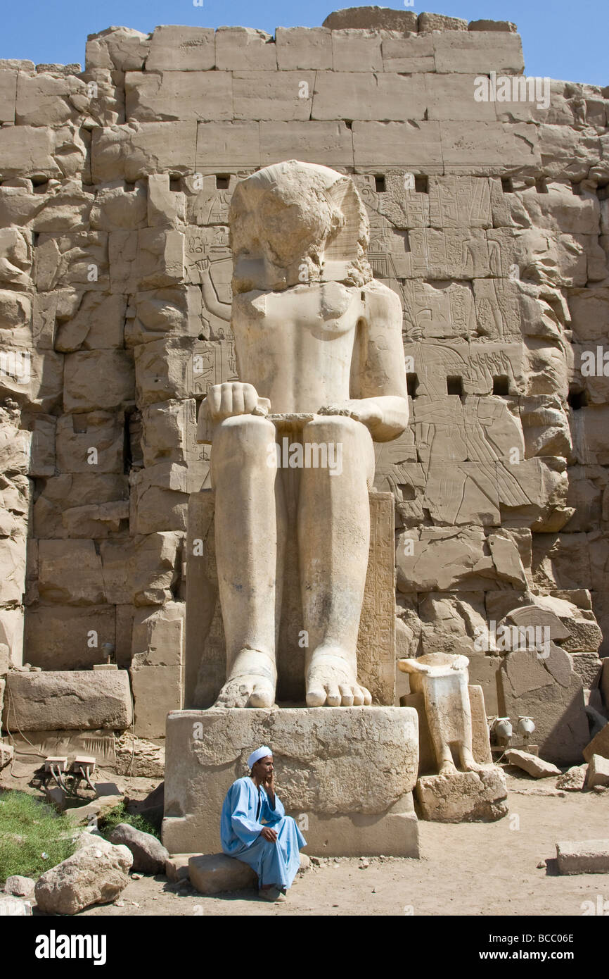 Statue of Rameses II at Karnak Temple in Luxor Egypt Stock Photo - Alamy