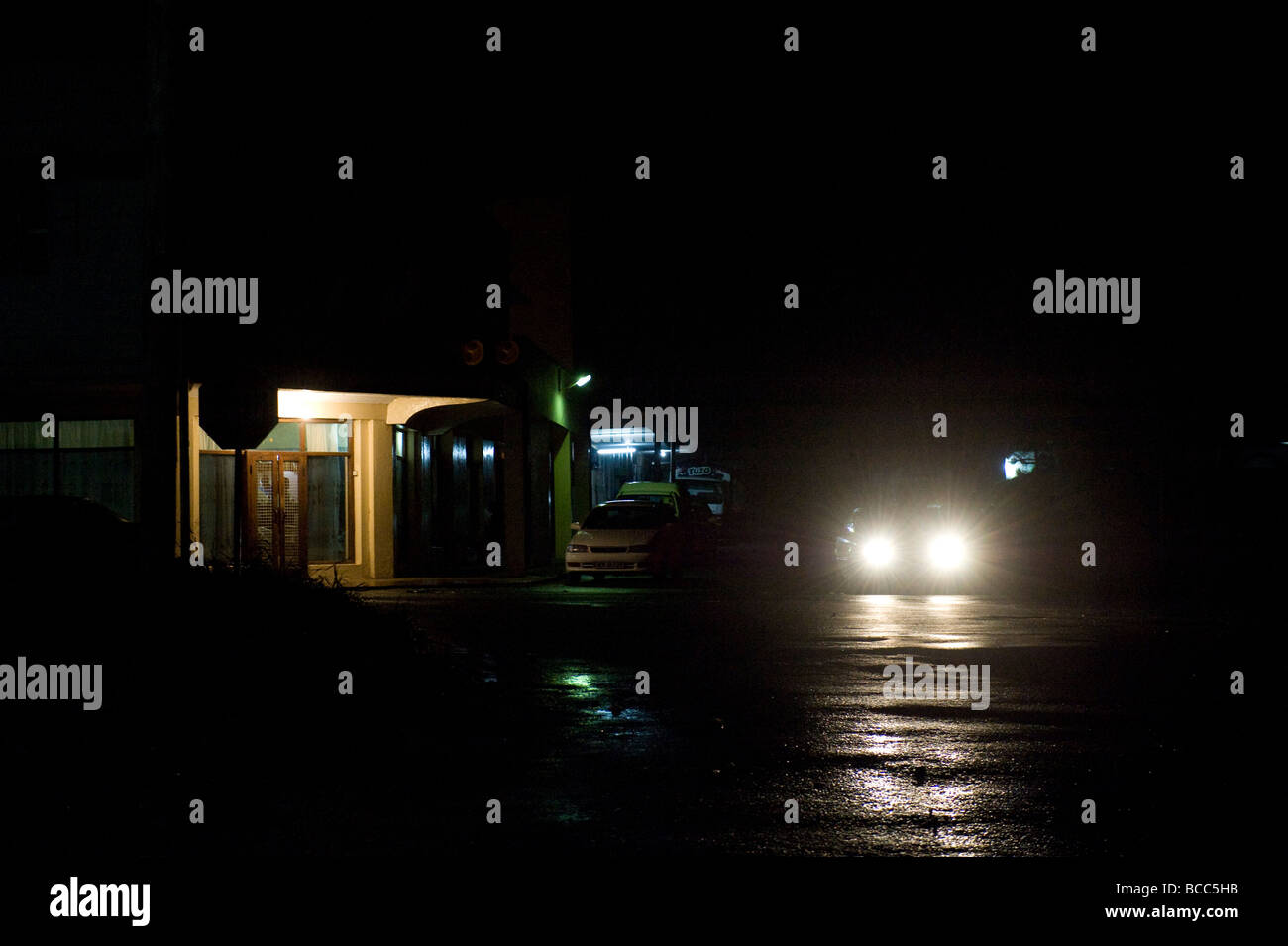 Car head lights at night Kisumu Kenya Africa Stock Photo Alamy