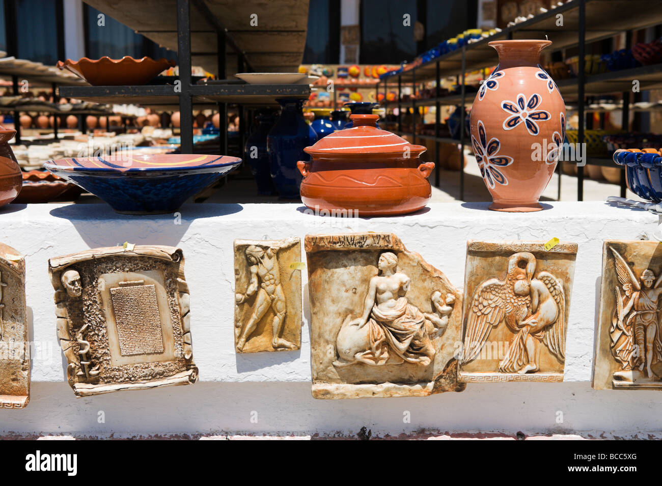 Shop selling pottery in the Old Harbour, Chania, Chania
