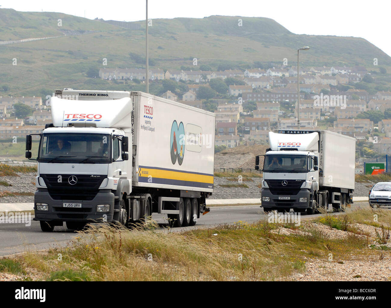 Tesco link up with coastguard to remind holiday drivers of safety on the coast Stock Photo