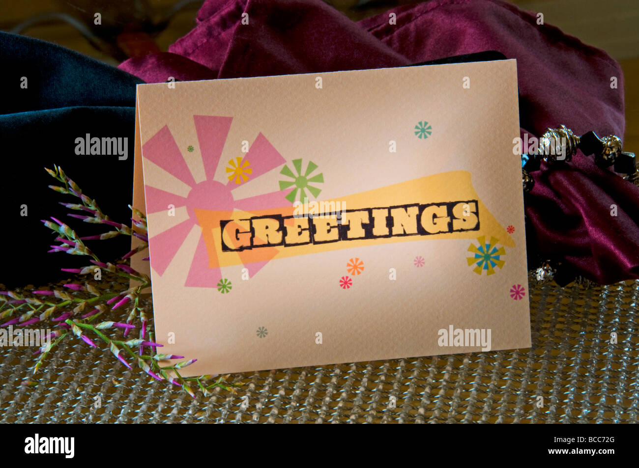 Folded paper greeting card invitations Stock Photo Alamy