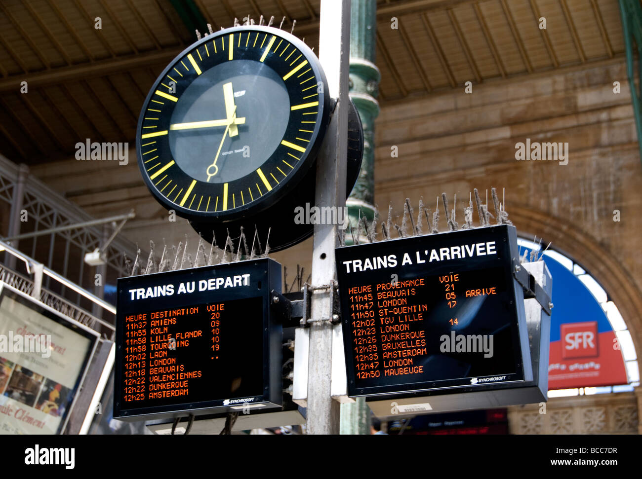 Gare du Nord Paris France TGV  railway station Stock Photo