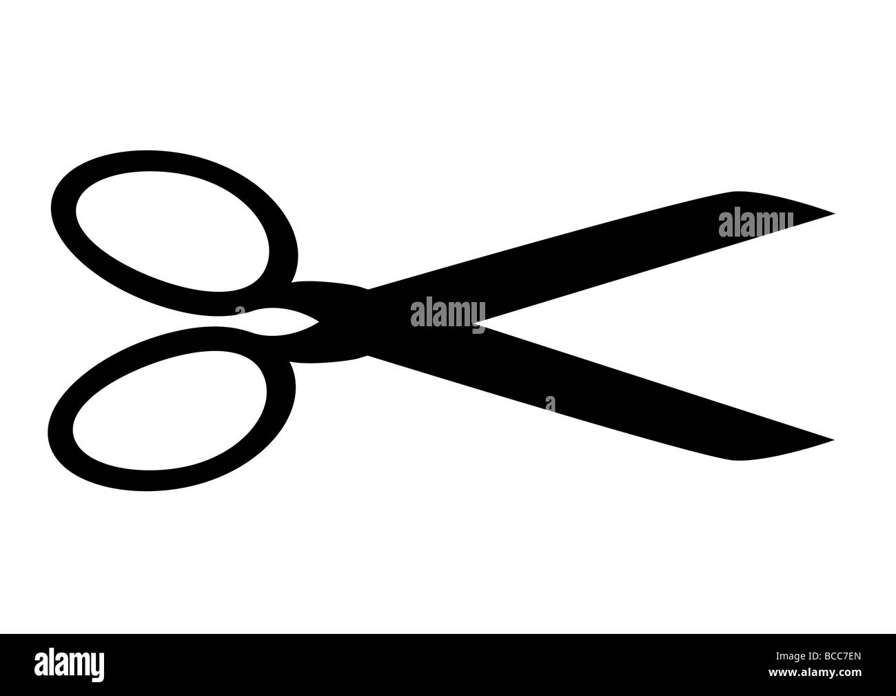 Silhouette of black scissors isolated on white background Stock Photo
