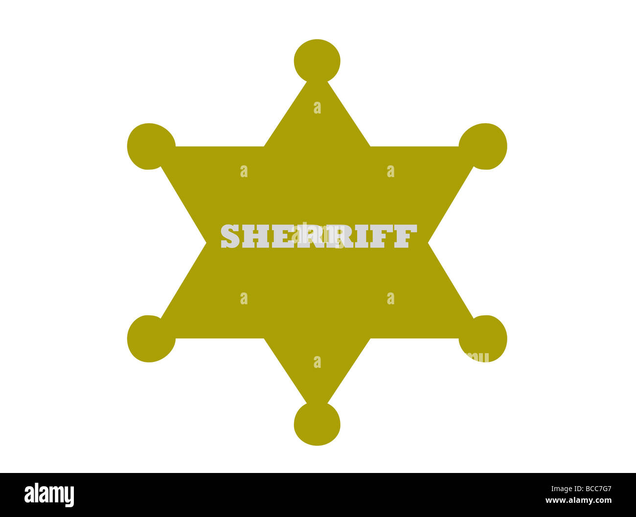 Sherriff badge isolated on white background Stock Photo