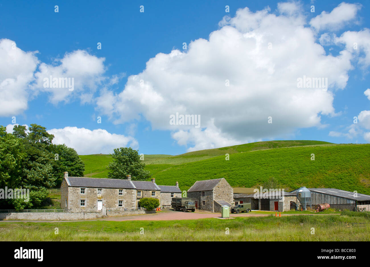 Farmhouse in Upper Coquetdale, Northumberland National Park, England Stock Photo