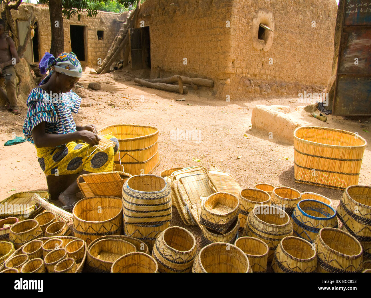 Burkina Faso. Lobi country. Craftswomen. Stock Photo