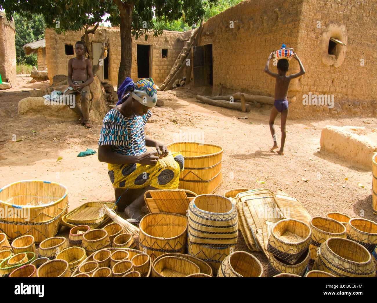 Burkina Faso. Lobi country. Craftswomen. Stock Photo