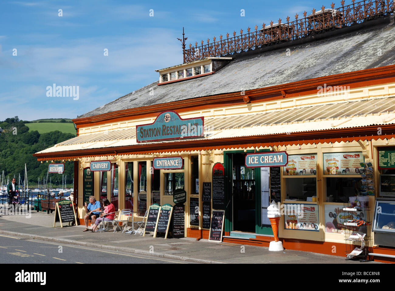 the old station restaurant at dartmouth in devon, uk Stock Photo
