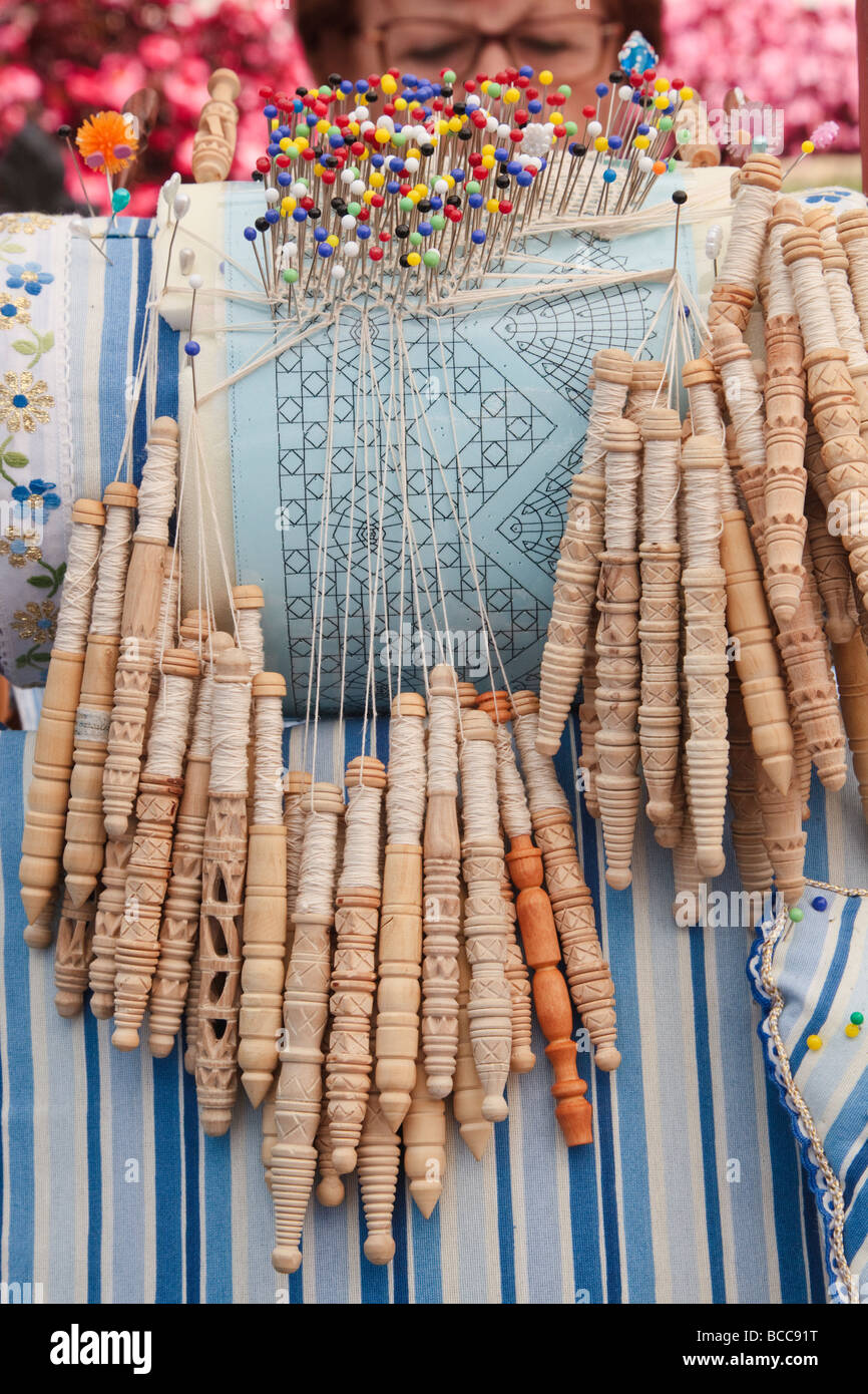 Lace Making Bobbins Thread And Pillow Stock Photo 24856772 Alamy