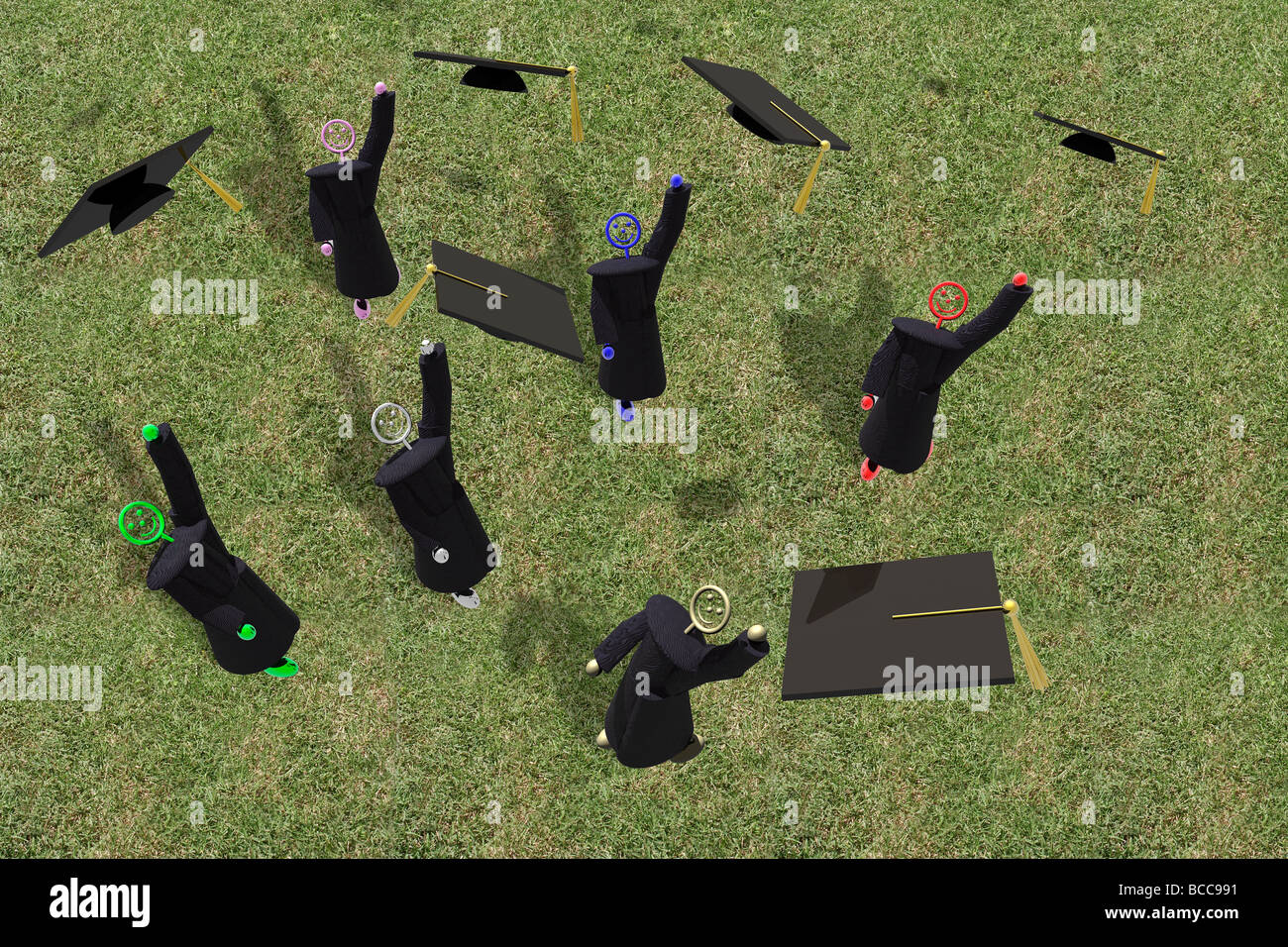 Graduates in caps and gowns hi-res stock photography and images - Alamy