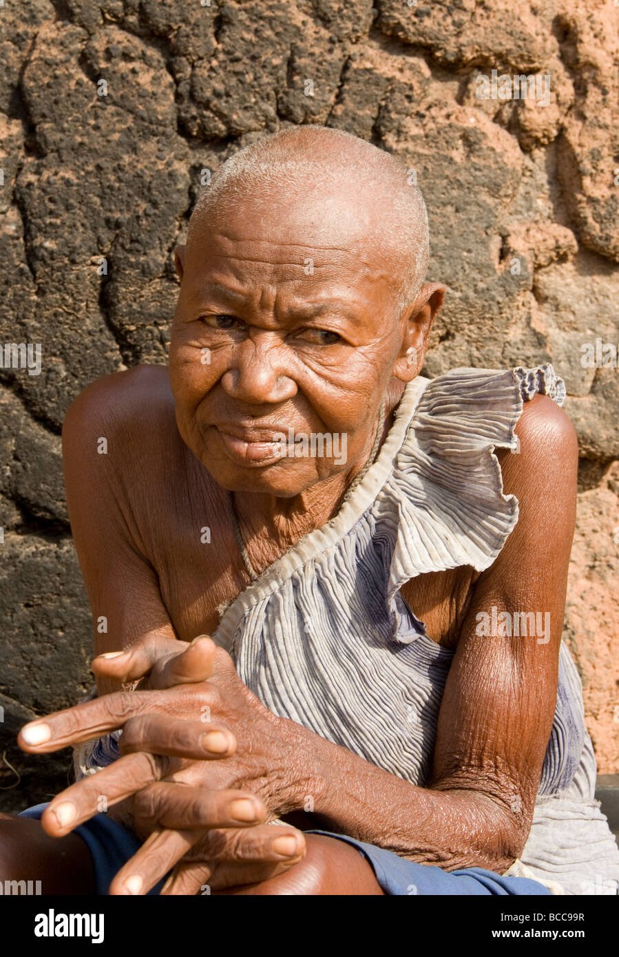 Burkina Faso. Lobi country. Elderly woman. Stock Photo