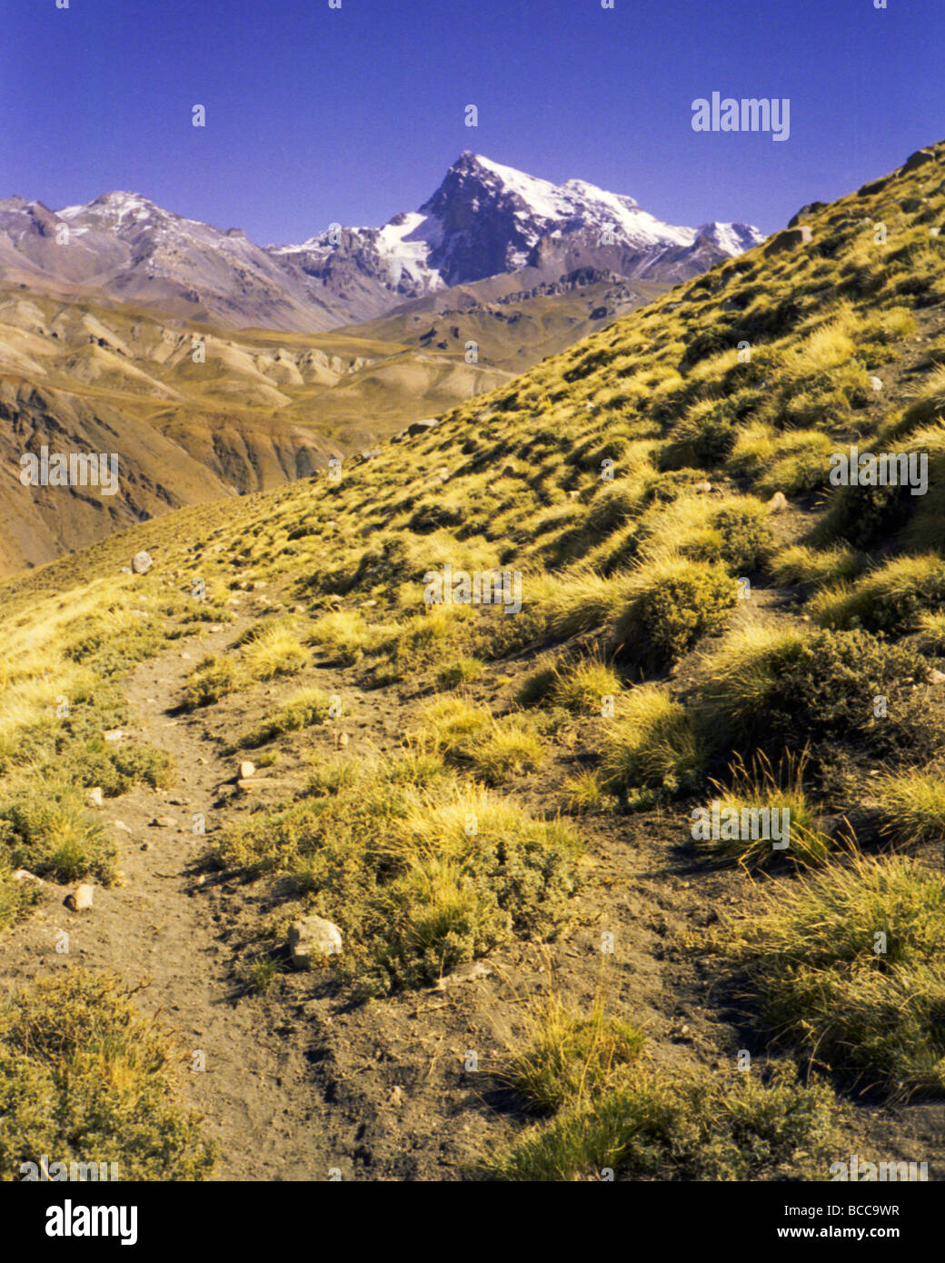 14,000 foot pass in the Andes border between Chile and Argentina Stock ...
