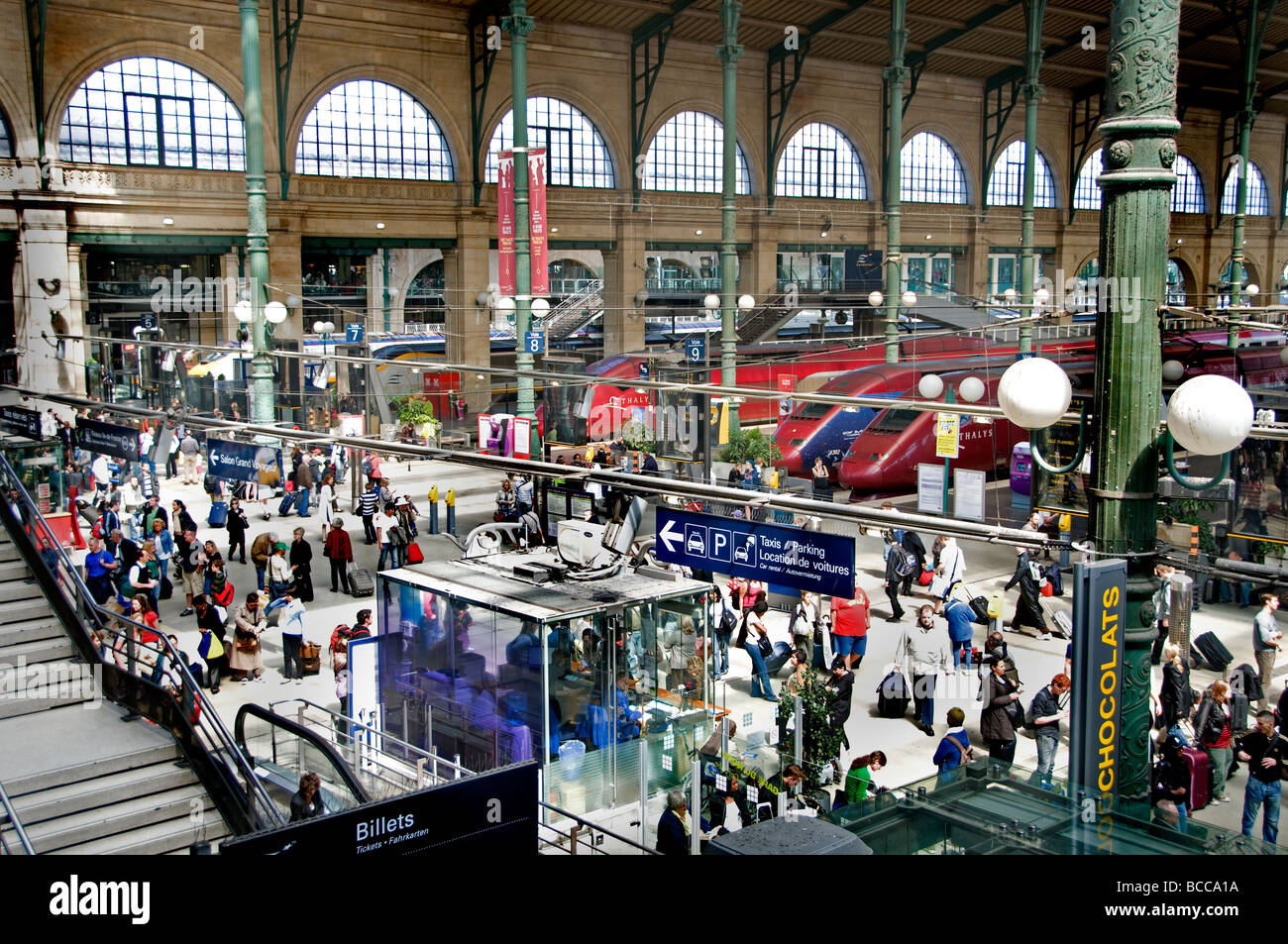 Gare du Nord Paris France TGV Thalys Eurostar railway station Stock Photo