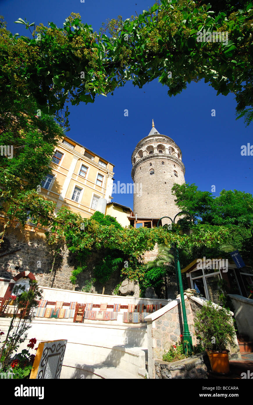 ISTANBUL, TURKEY. The Galata Tower in Beyoglu district. 2009. Stock Photo