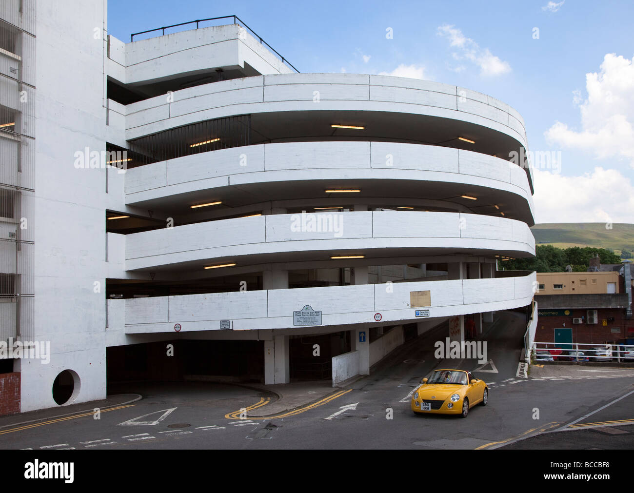 Modern multi story car park Ebbw Vale Wales UK Stock Photo