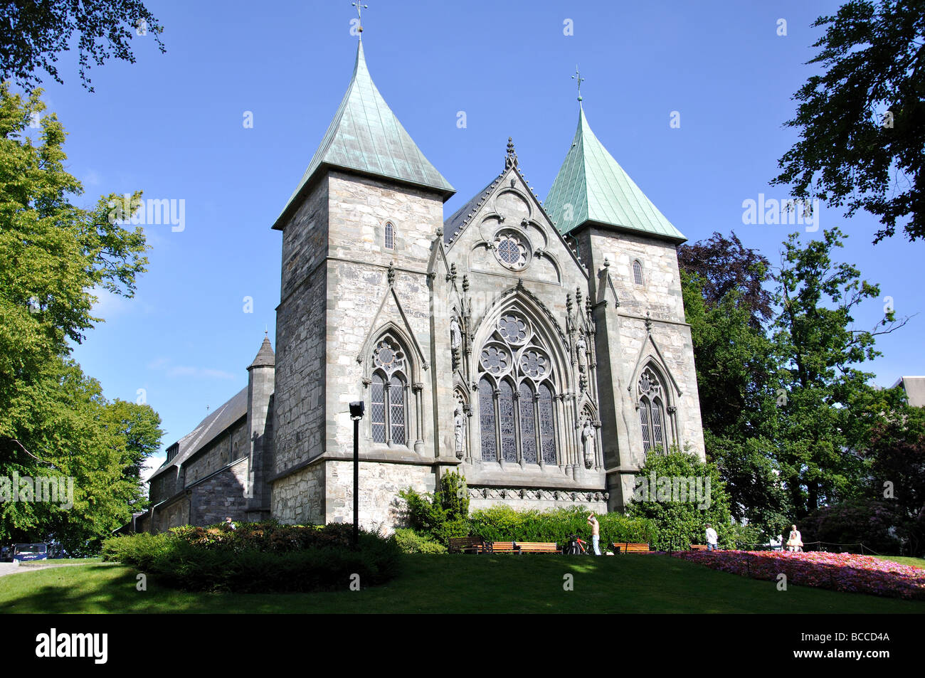 Stavanger Cathedral, Byparken, Stavanger, Rogaland, Norway Stock Photo