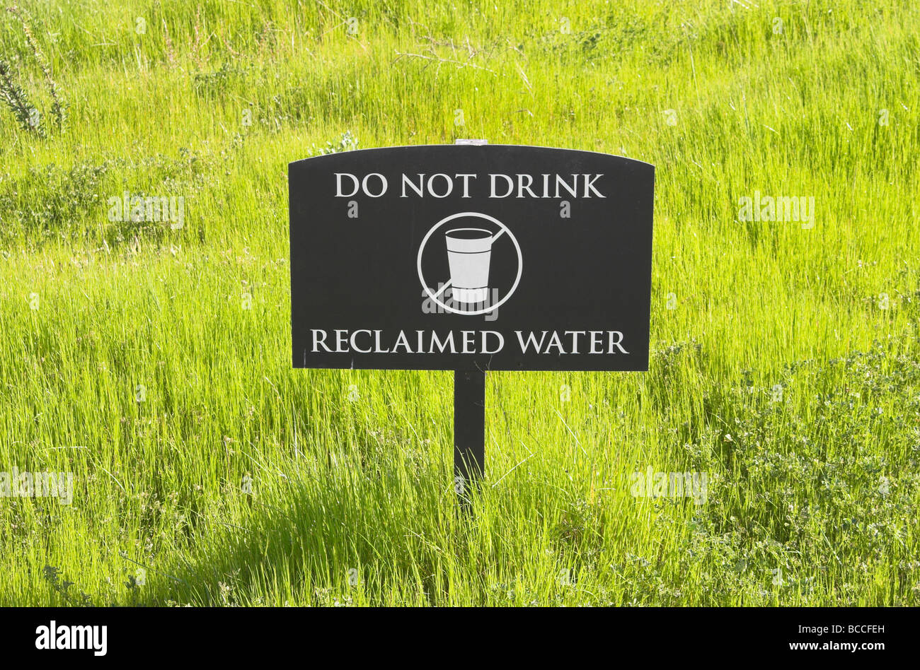 Recycled water in use sign Stock Photo Alamy