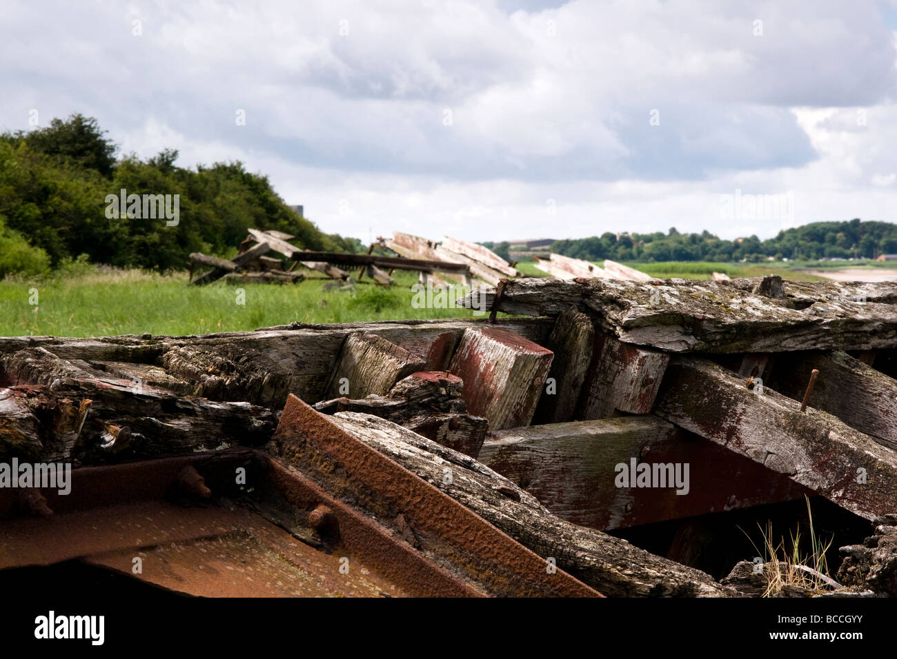 Wrecked Barges near the village of Purton Gloucestershire, on the Banks