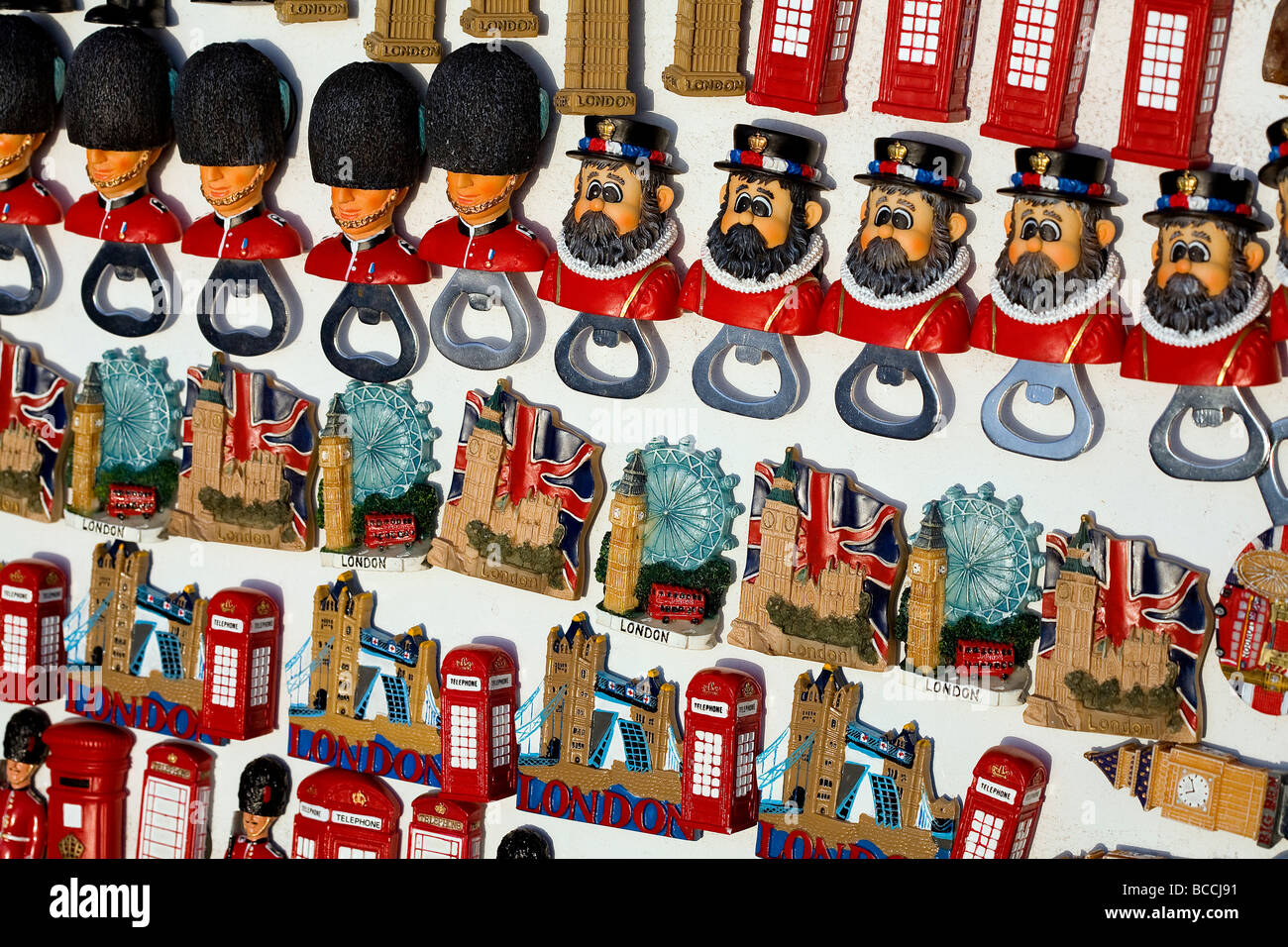 United Kingdom, London, souvenirs, and corkscrews Stock Photo