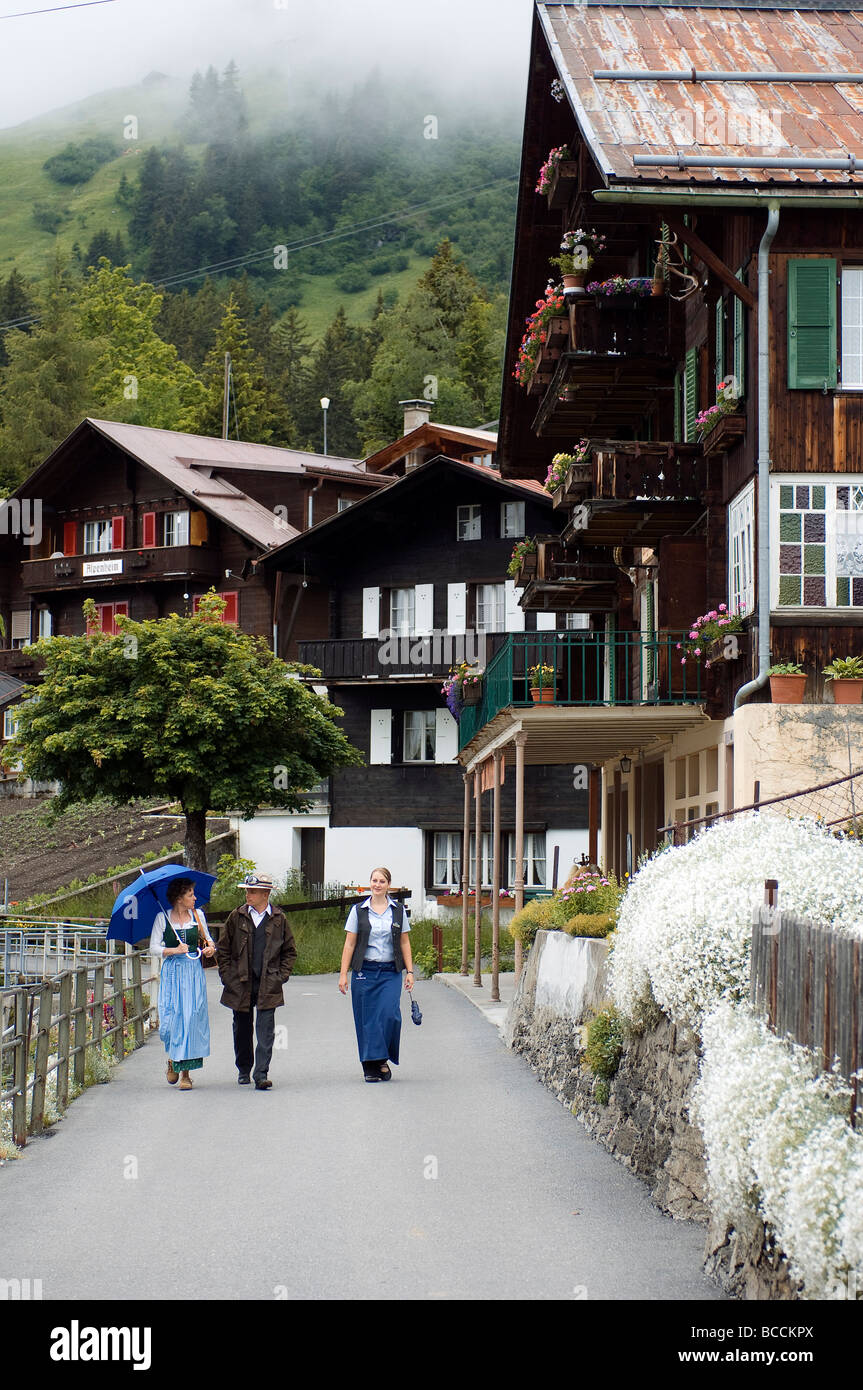 Switzerland, Canton of Bern, Bernese Oberland, Murren village Stock ...