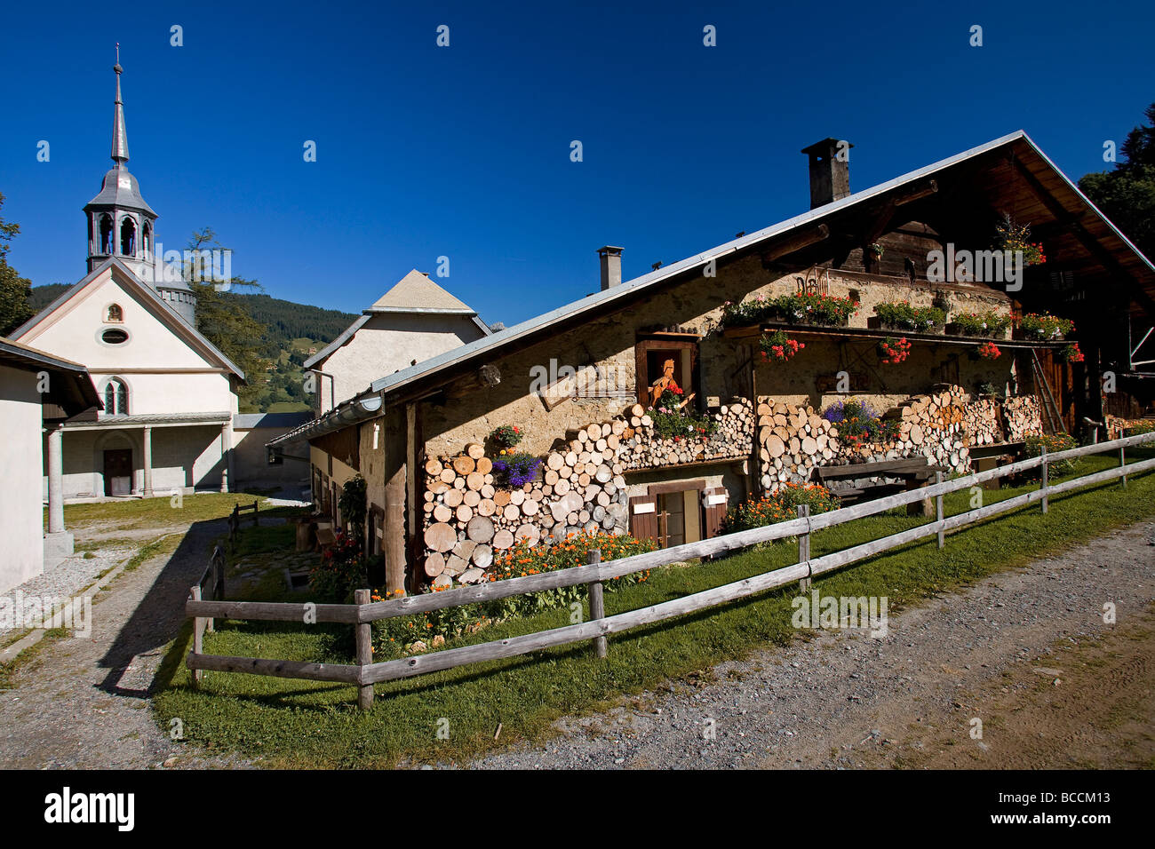 France, Haute Savoie, Megeve, Calvary chapel, property release Stock Photo