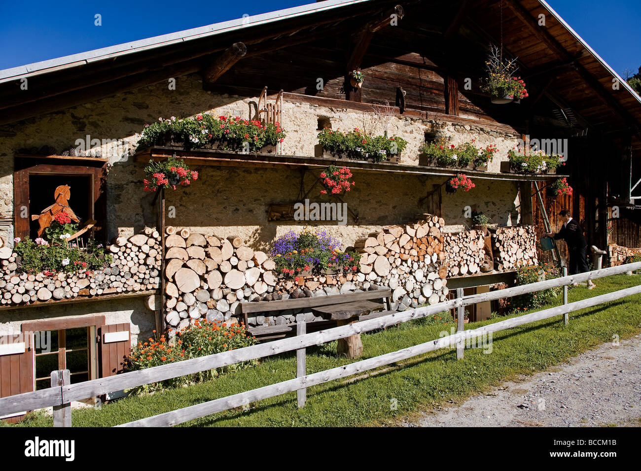 France, Haute Savoie, Megeve, chalet, Property release Ok Stock Photo
