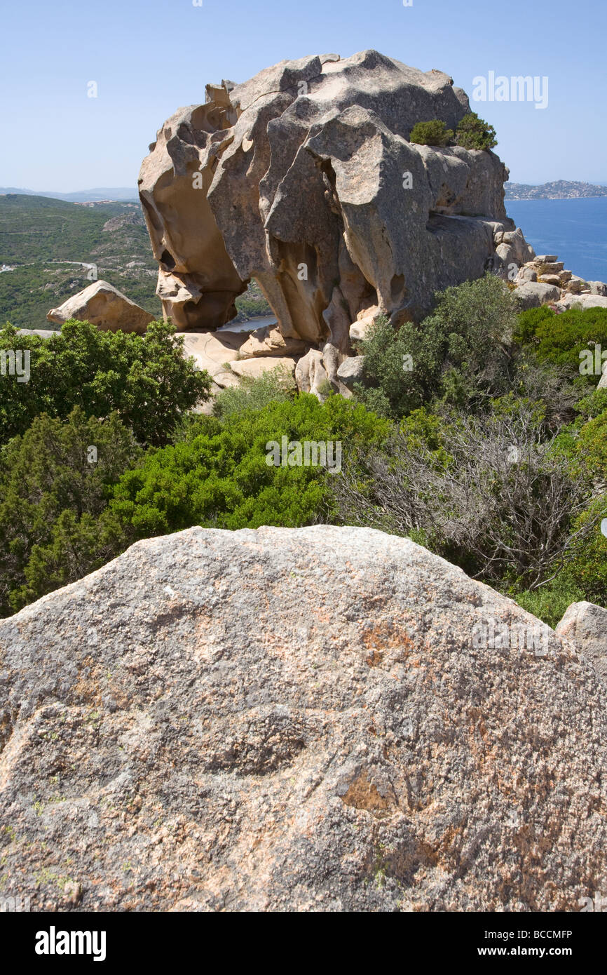 The wind sculpted Bear rock at Capo D'Orso, Sardinia Stock Photo