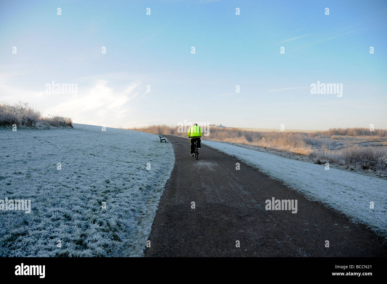 riding a bike in the snow