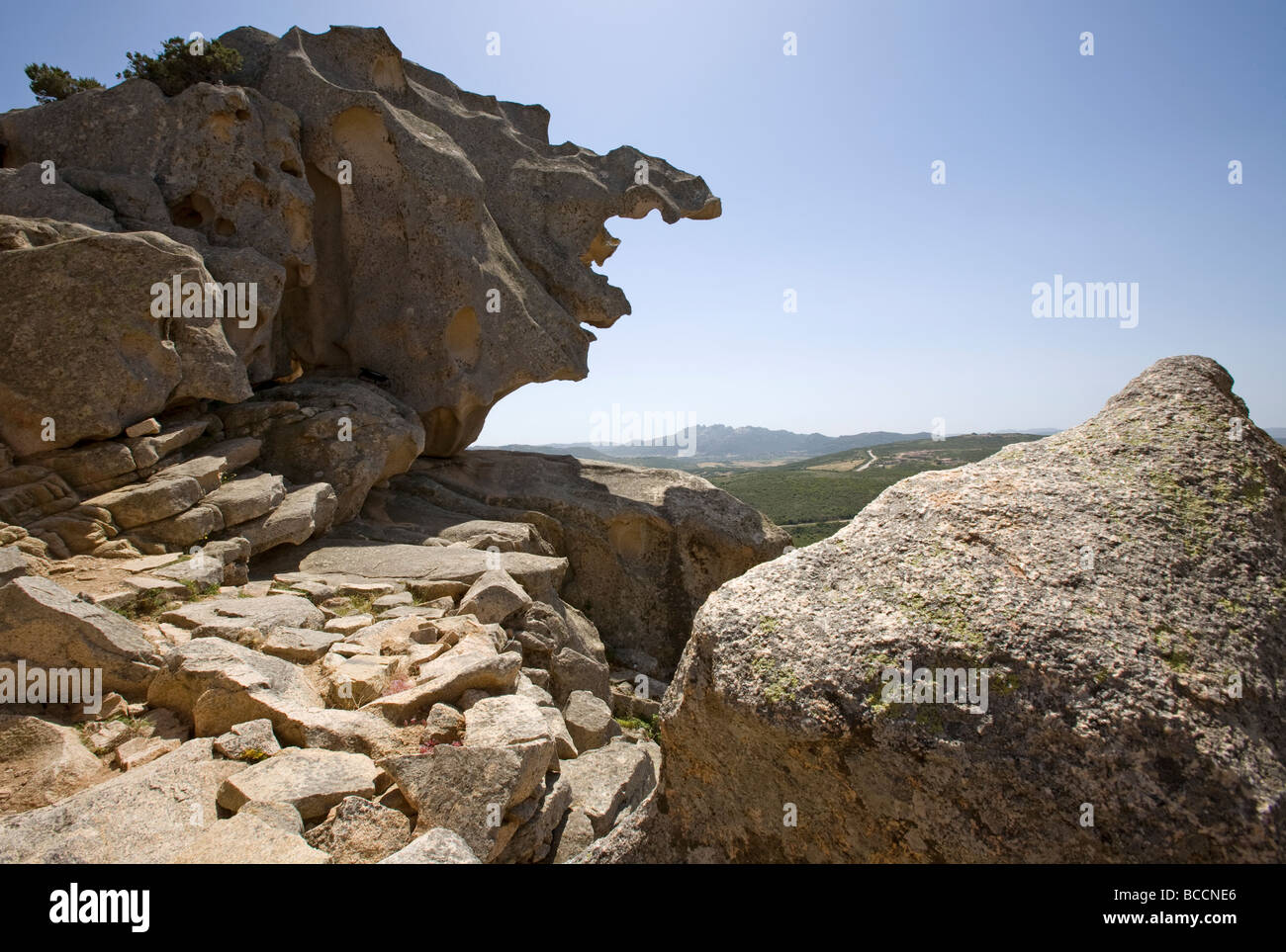 Wind sculpted rocks at Capo D'Orso, Sardinia Stock Photo