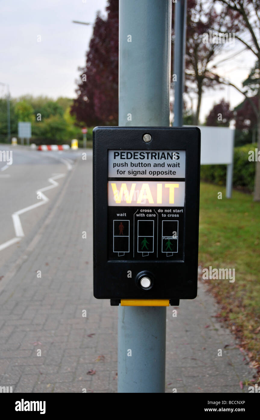A Wait signal at a pedestrian crossing in England UK Stock Photo