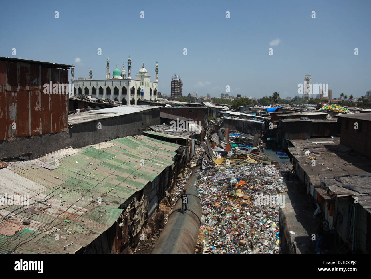 The notorious Dharavi slum Stock Photo