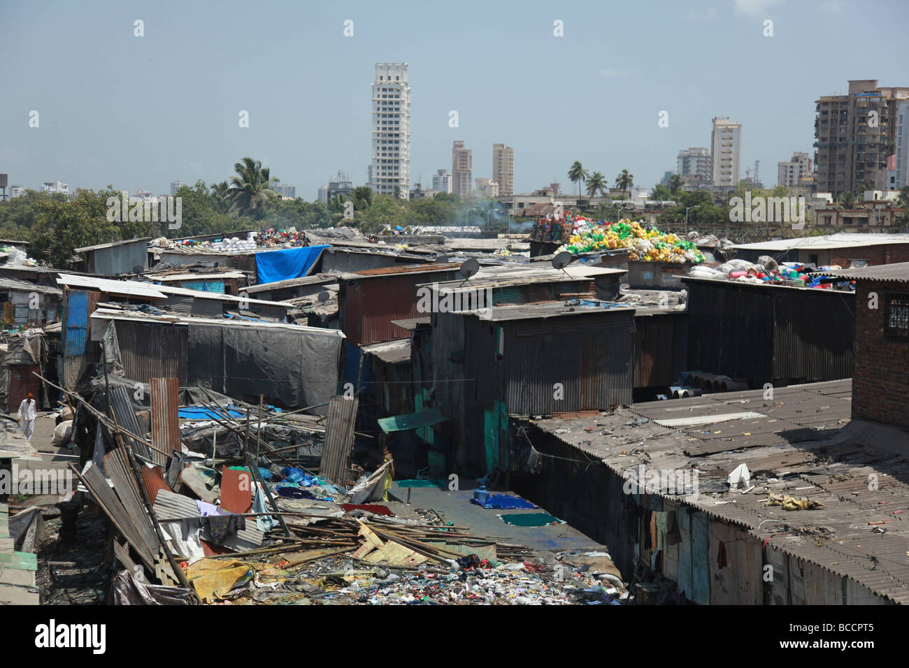 The notorious Dharavi slum Stock Photo