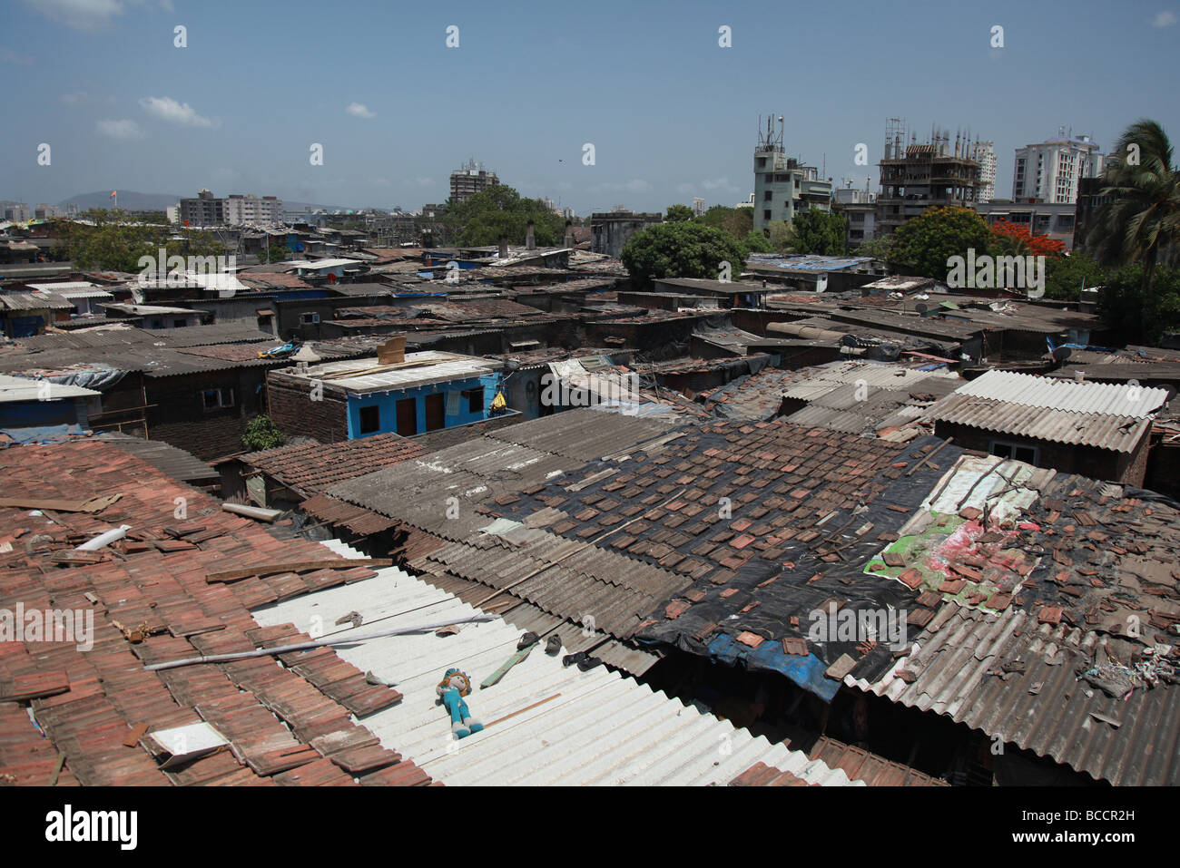 The notorious Dharavi slum Stock Photo