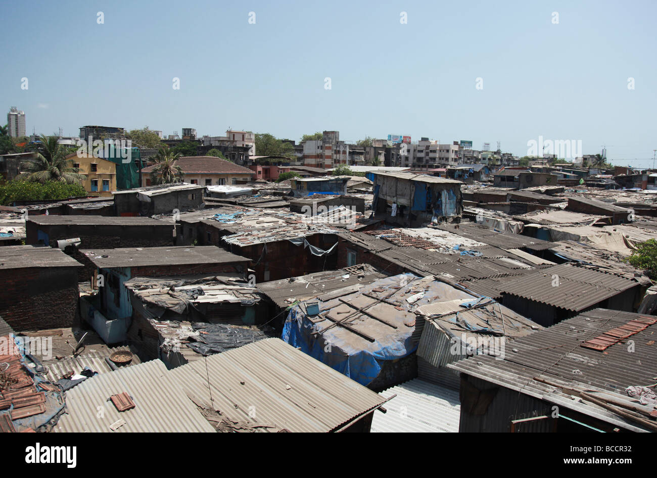 The notorious Dharavi slum Stock Photo