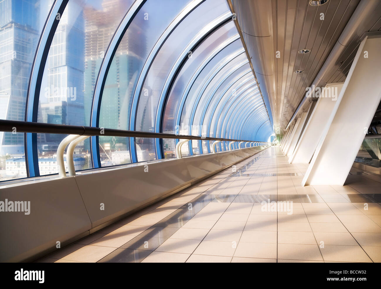 Modern bridge interior Wide angle view Stock Photo