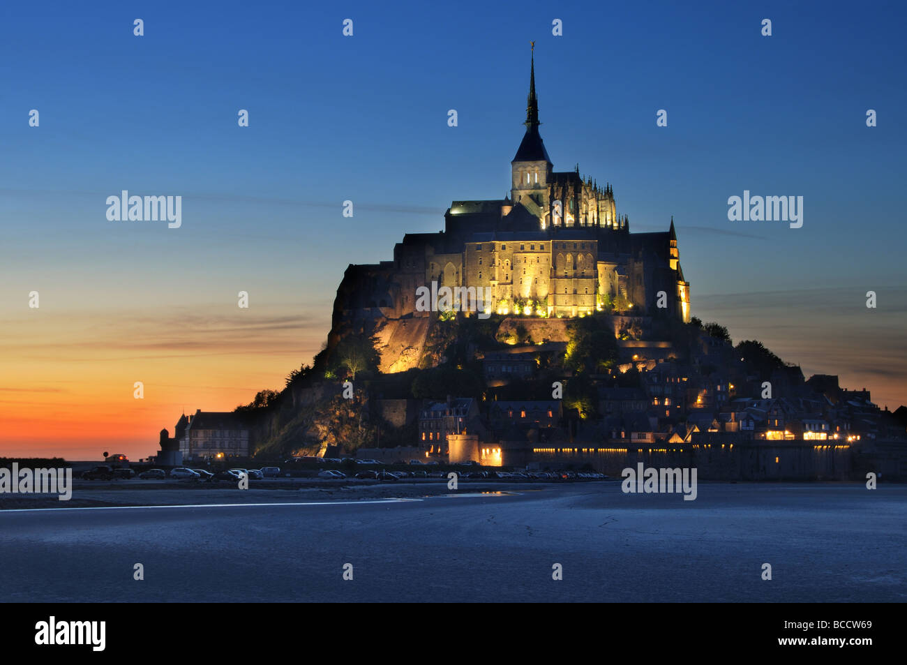 Mont st Michel at night Stock Photo