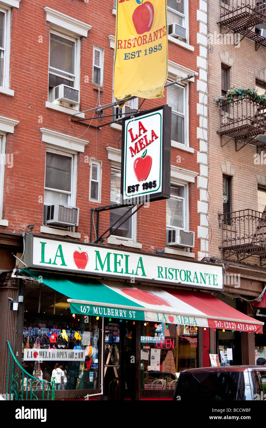 Restaurant in little Italy NYC Stock Photo