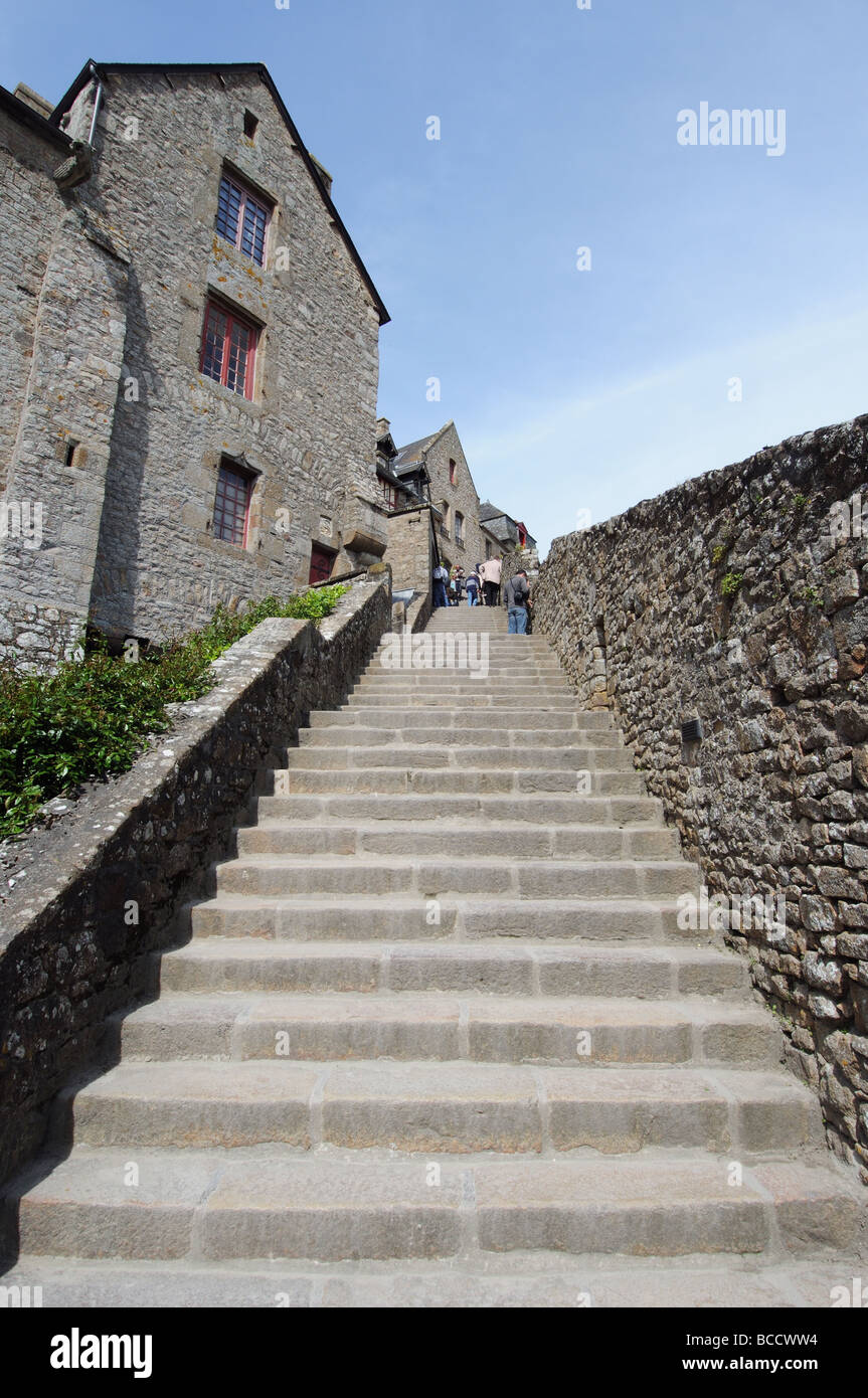 Steps at Mont st Michel Stock Photo