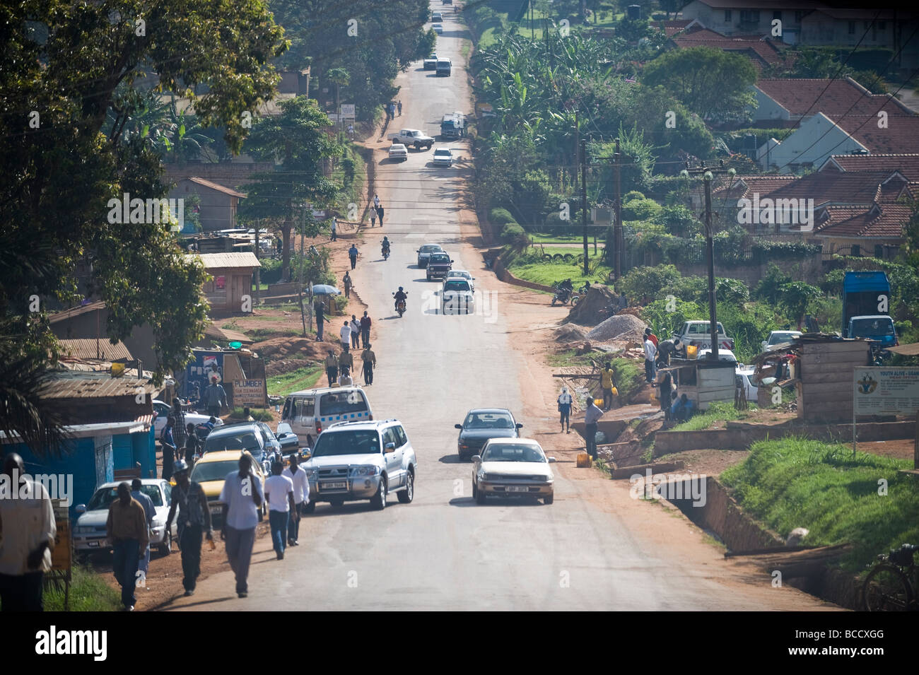 General shot of Kampala tarmac roadUganda Stock Photo