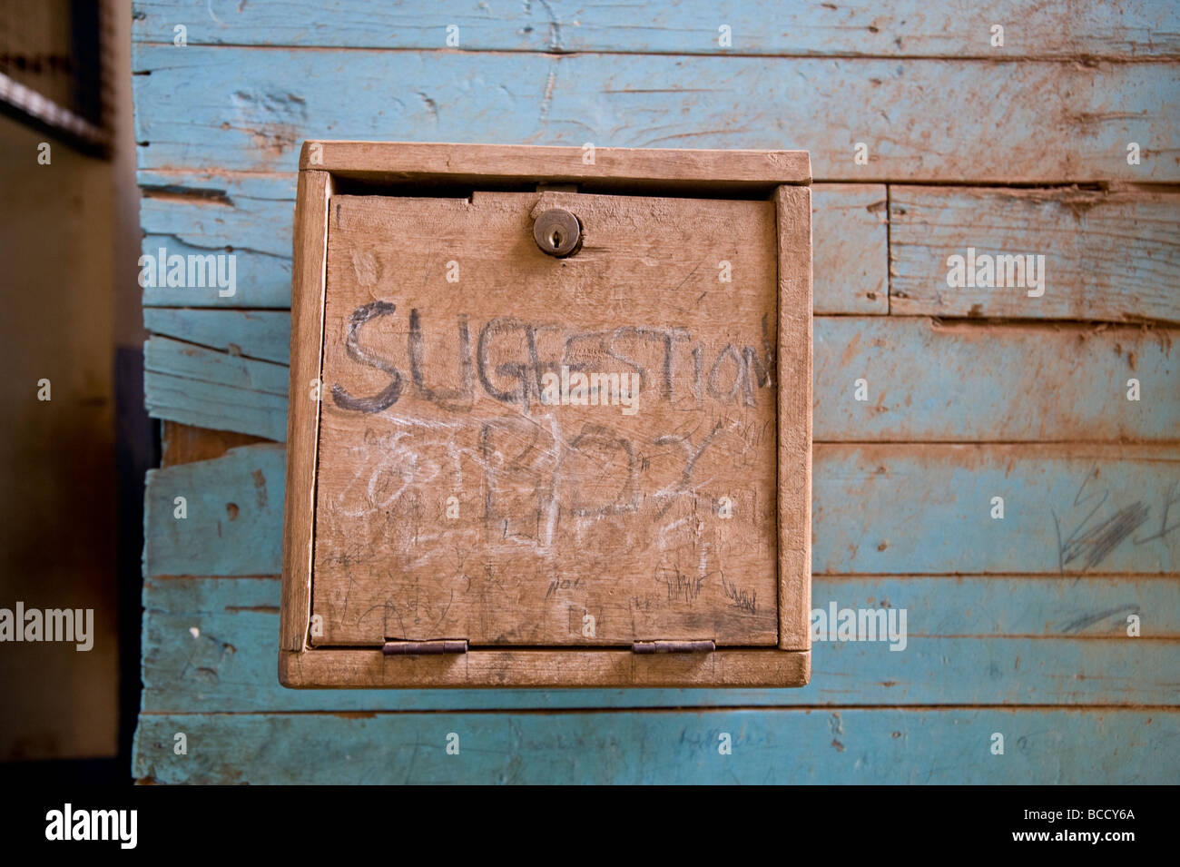 Suggestion box in high school Uganda Stock Photo Alamy